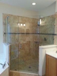 Custom shower doors installed in a Margate bathroom