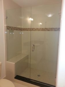 Custom shower door installed in a Sunrise bathroom